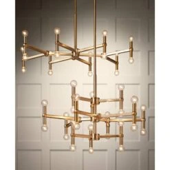 Possini Euro Marya 32" Wide Satin Brass 24-Light Chandelier