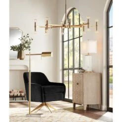 Possini Euro Marya 37" Wide Satin Brass 16-Light Modern Chandelier