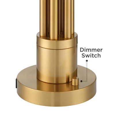 Possini Euro Design Possini Euro® Granview Desk Lamp With Glass Shade And Dual USB Ports - Image 6