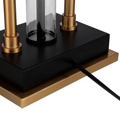 Possini Euro Design Griffin Modern Gooseneck Desk Lamp 31" Tall Gold With USB Charging Port Black Metal Rectangular Shade For Bedroom Living Room Kids - Image 6