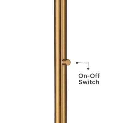 Possini Euro Design Cecil Modern Industrial Torchiere Floor Lamp 71" Tall Warm Gold Metal Opal Glass Shade For Living Room Bedroom Office House Home - Image 3