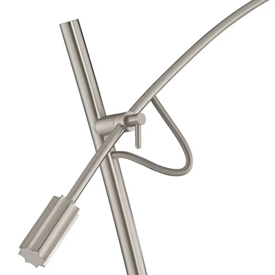 Possini Euro Design Raymond Modern 69" Tall Arc Floor Lamp With Smart Socket Raymond Nickel Adjustable Off-White Shade For Living Room - Image 2