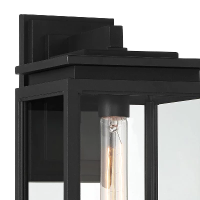 Possini Euro Design Atkins Modern Outdoor Wall Light Fixture Matte Black 14 1/4" Clear Glass For Post Exterior Barn Deck House Porch Yard Posts Patio - Image 3