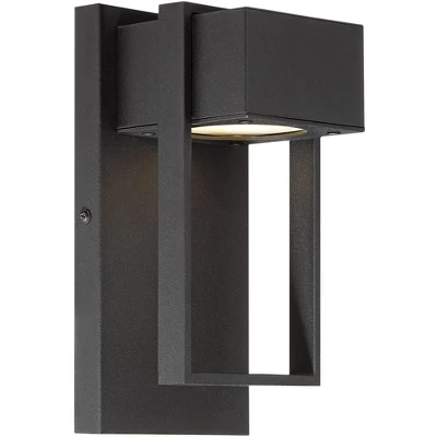 Possini Euro Design Pavel Modern Outdoor Wall Light Fixture Textured Black LED 9 1/2" For Post Exterior Barn Deck House Porch Yard Posts Patio Home - Image 4