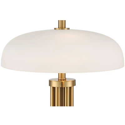 Possini Euro Design Possini Euro® Granview Desk Lamp With Glass Shade And Dual USB Ports - Image 7