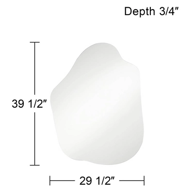 Possini Euro Design Casper Decorative Wall Mirror Modern Abstract Silver Frameless 29 1/2" Wide Bedroom Living Room Home House - Image 6