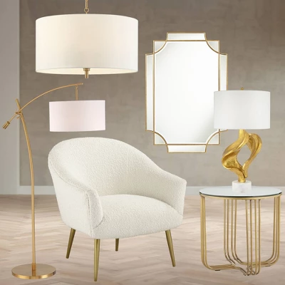 Possini Euro Design Warm Gold Pendant Chandelier 20" Wide Modern White Linen Drum Shade 4-Light Fixture For Dining Room Foyer Kitchen Island Entryway - Image 8