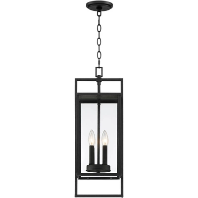 Possini Euro Design Jericho Modern Outdoor Hanging Light Textured Black 24 1/4" Clear Glass Panel For Post Exterior Barn Deck House Porch Yard Patio - Image 6