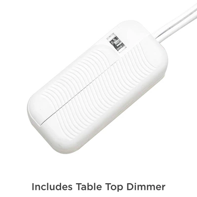 Possini Euro Design Karen Modern Table Lamp 36" Tall Dark Gold Glass With Table Top Dimmer Off White Fabric Drum Shade For Bedroom Living Room Bedside - Image 4