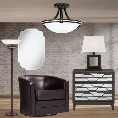 Possini Euro Design Light Blaster Modern Torchiere Floor Lamp 72 1/2" Tall Warm Bronze LED White Frosted Glass Bowl Shade For Living Room Bedroom Home - Image 8