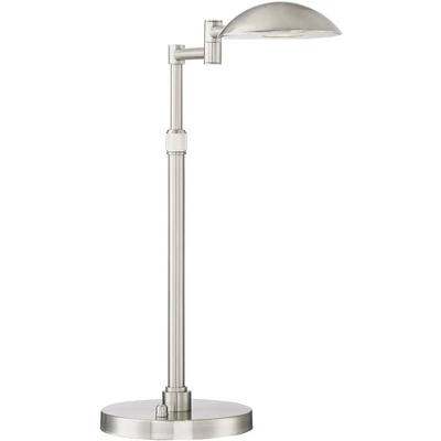 Possini Euro Design Eliptik Modern Desk Table Lamp 24 1/2" High Satin Nickel LED Swing Arm Adjustable Height For Bedroom Living Room Nightstand Office - Image 6
