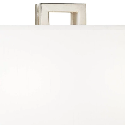 Possini Euro Design Modern Table Lamps 30" Tall Set Of 2 Brushed Nickel Open Rectangular White Box Shade For Living Room Family Bedroom