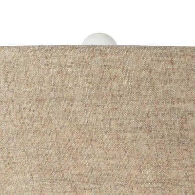 Possini Euro Design Cosgrove Modern Mid Century Table Lamp 26 1/2" High White Glazed Ceramic Light Brown Linen Drum Shade For Bedroom Living Room Home - Image 2