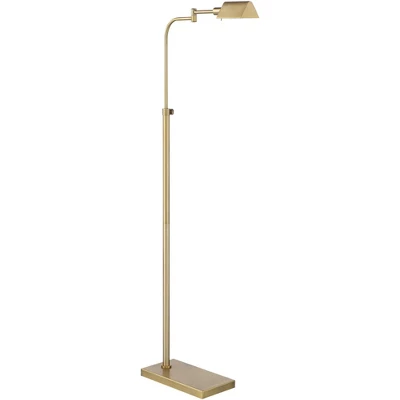 Possini Euro Design Keegan Traditional Pharmacy Floor Lamp 54 1/4" Tall Warm Gold Adjustable Swing Arm Metal Tent Shade For Living Room Reading - Image 6