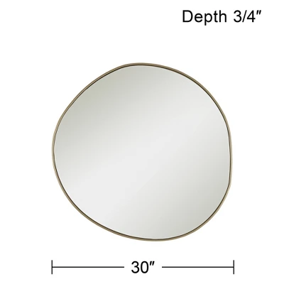 Possini Euro Design Rorschach Uneven Round Vanity Wall Mirror Modern Champagne Frame 30" Wide For Bathroom Bedroom Living Room Office Entryway House - Image 4