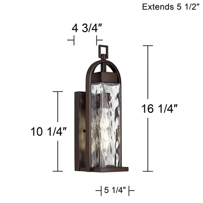 Possini Euro Design Winona Modern Outdoor Wall Light Fixture Bronze 16 1/4" Water Glass For Post Exterior Barn Deck House Porch Yard Posts Patio Home - Image 7