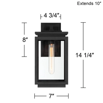 Possini Euro Design Atkins Modern Outdoor Wall Light Fixture Matte Black 14 1/4" Clear Glass For Post Exterior Barn Deck House Porch Yard Posts Patio - Image 7