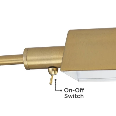 Possini Euro Design Keegan Traditional Pharmacy Floor Lamp 54 1/4" Tall Warm Gold Adjustable Swing Arm Metal Tent Shade For Living Room Reading - Image 3