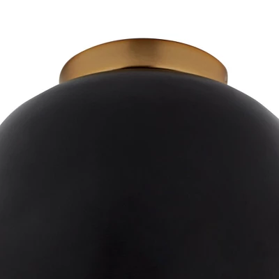 Possini Euro Design Merrick Modern Industrial Ceiling Light Flush Mount Fixture 9" Wide Black Gold For Bedroom Kitchen Living Room Hallway Bathroom - Image 3