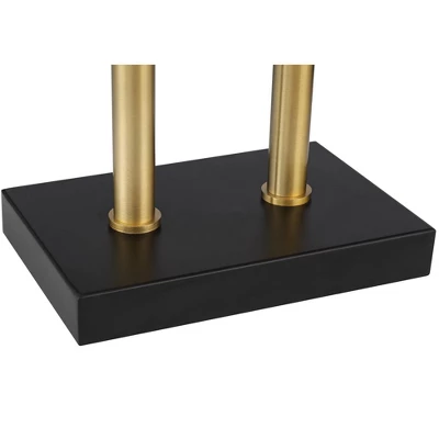 Possini Euro Design Keegan Modern Desk Lamp 24" High Warm Brass With Dual USB Charging Ports LED Adjustable Black Shade For Bedroom Living Room Desk - Image 3