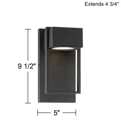 Possini Euro Design Pavel Modern Outdoor Wall Light Fixture Textured Black LED 9 1/2" For Post Exterior Barn Deck House Porch Yard Posts Patio Home - Image 6