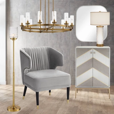 Possini Euro Design Bailey Rounded Corner Rectangular Vanity Wall Mirror Modern Beveled Brushed Gold Frame 27" Wide For Bathroom Bedroom Home Office - Image 8