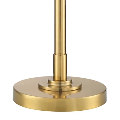 Possini Euro Design Kinsey Modern Torchiere Floor Lamp 72 1/2" Tall Brass Gold Metal Stone Pattern Crystal Glass Shade For Living Room Office House - Image 4