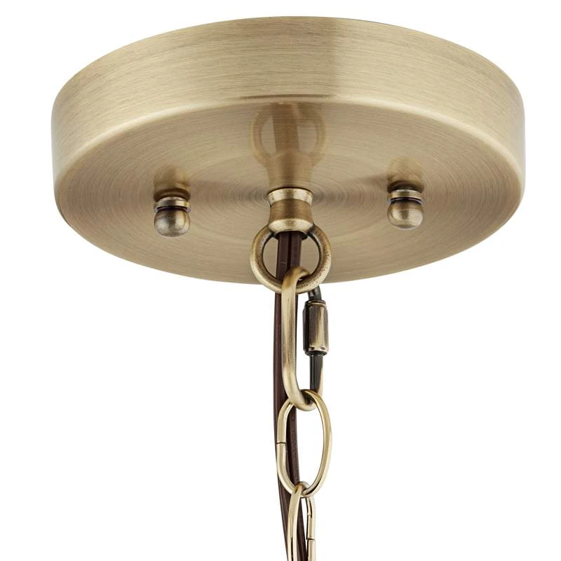 Antique Brass Plug-In Hanging Swag Chandelier With Milky G25 LED Bulb - Image 4