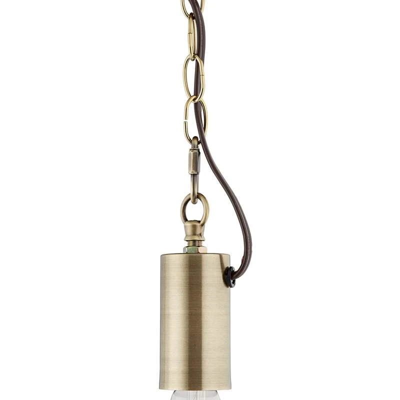 Antique Brass Plug-In Hanging Swag Chandelier With Milky ST21 LED Bulb - Image 3