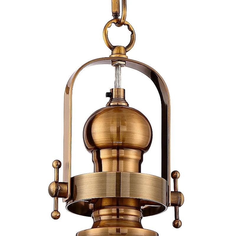 Donovan 13" Wide Antique Brass And Clear Glass Pendant Light - Image 4