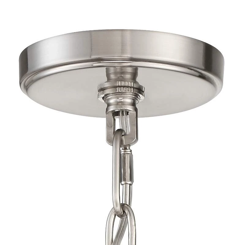 Lora 29 1/4" Wide Nickel And Gray Wood Finish 8-Light Ring Chandelier - Image 5