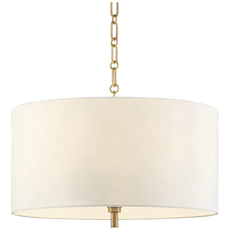 Possini Euro 20" Wide Warm Gold Pendant Light With White Shade - Image 2