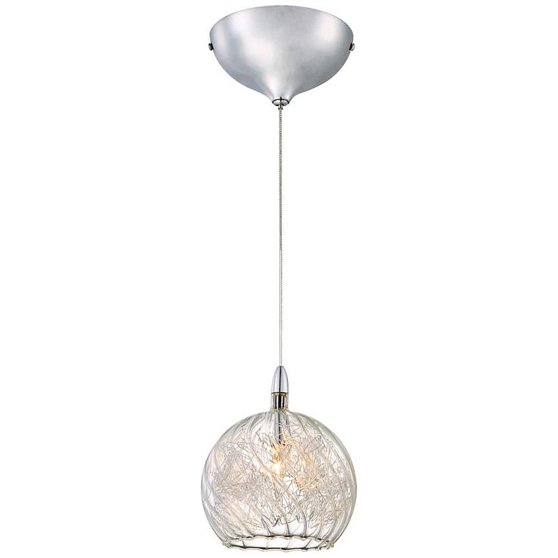 Possini Euro 4 1/2" Wide Swirl Wire Glass Mini Pendant Light - Image 4