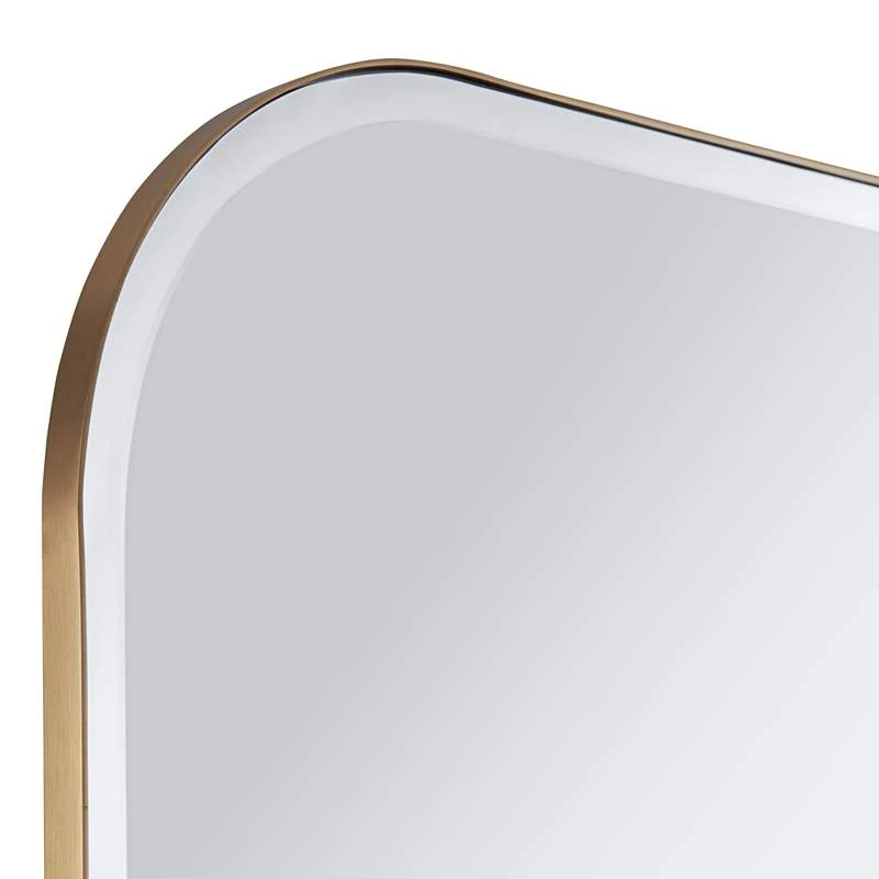 Possini Euro Bailey 27" X 32" Brushed Gold Rectangular Mirror - Image 4