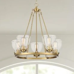 Possini Euro Bellis 24 1/2" Wide 5-Light Soft Gold Ring Chandelier