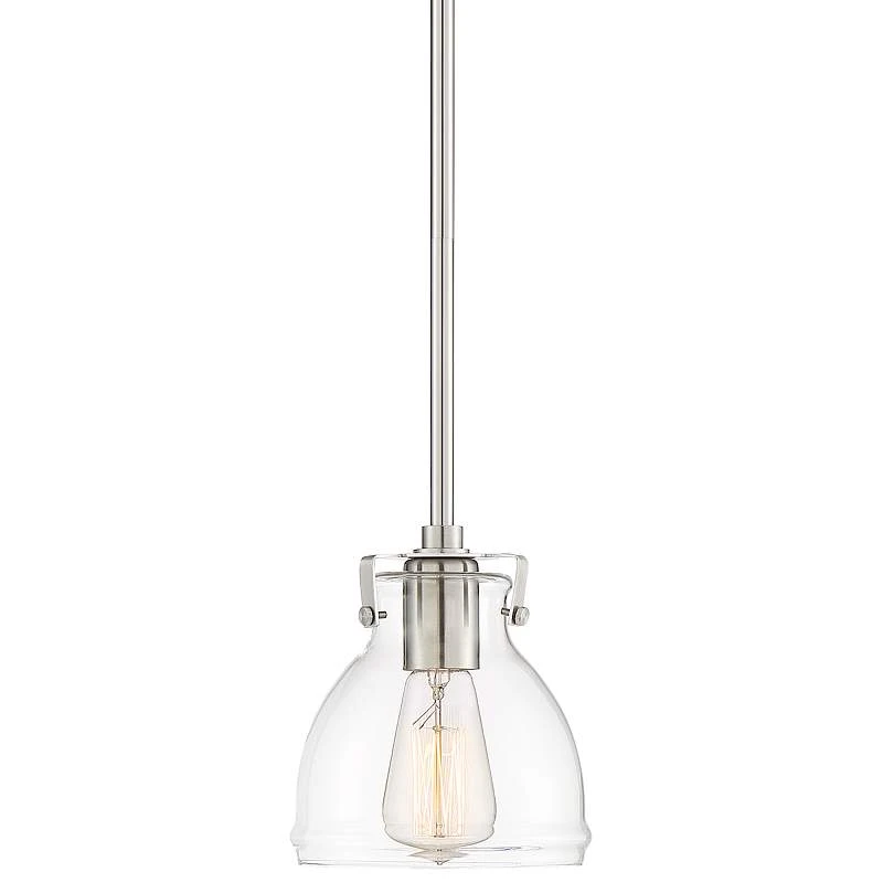 Possini Euro Bellis 6 1/2" Wide Nickel And Clear Glass Mini Pendant - Image 2