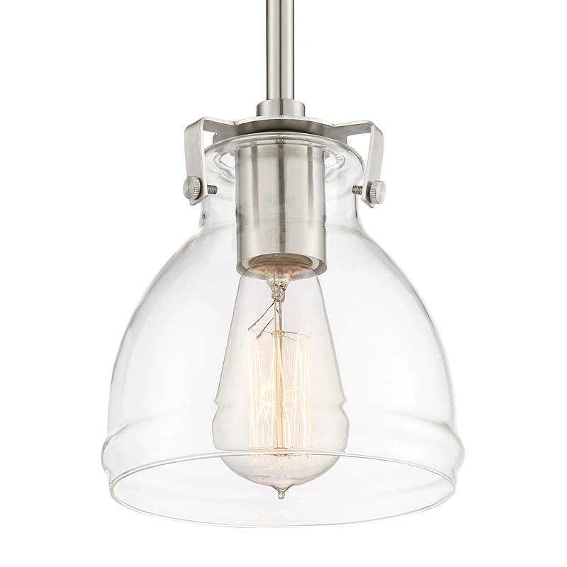 Possini Euro Bellis 6 1/2" Wide Nickel And Clear Glass Mini Pendant - Image 3