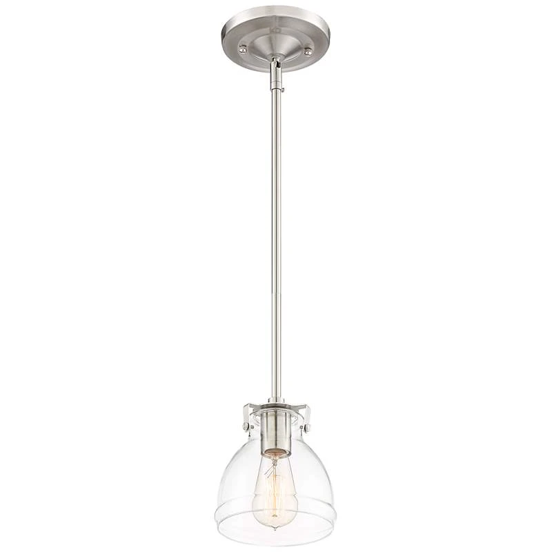Possini Euro Bellis 6 1/2" Wide Nickel And Clear Glass Mini Pendant - Image 5