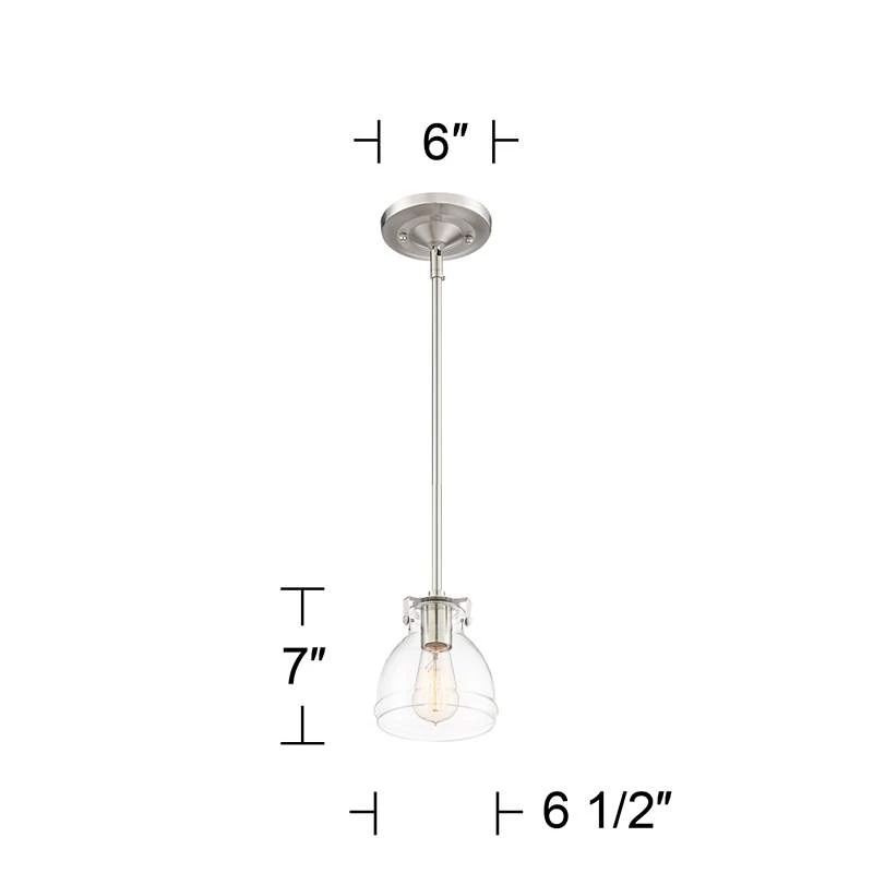 Possini Euro Bellis 6 1/2" Wide Nickel And Clear Glass Mini Pendant - Image 6