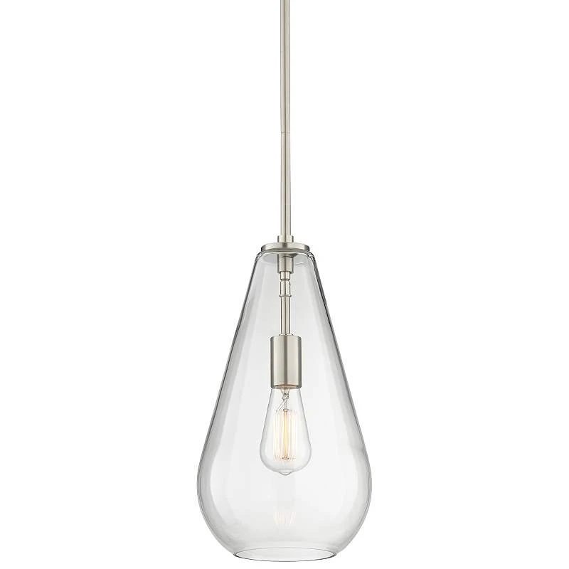 Possini Euro Burgen 8 1/2" Wide Brushed Nickel Mini Pendant - Image 3