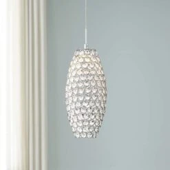 Possini Euro Carlier 5 1/4"W Chrome LED Crystal Mini Pendant