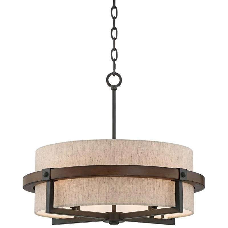 Possini Euro Castille 22" Wide Bronze Rustic Modern Pendant Light - Image 2