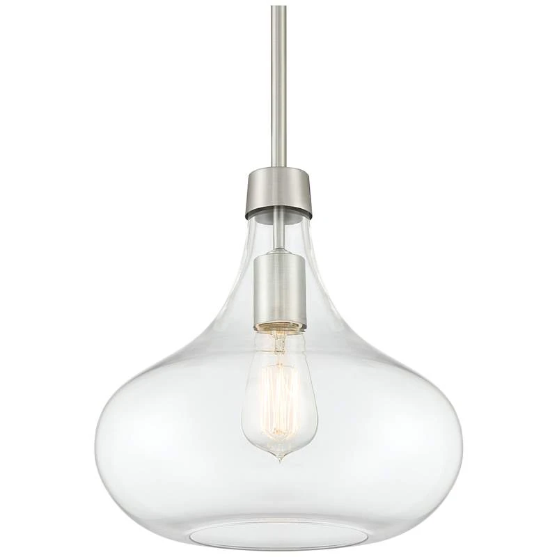 Possini Euro Cecil 11" Wide Brushed Nickel Mini Pendant - Image 3