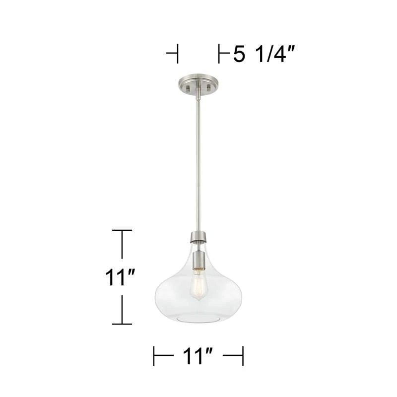 Possini Euro Cecil 11" Wide Brushed Nickel Mini Pendant - Image 6