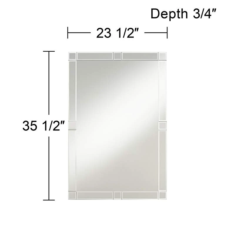 Possini Euro Cecili 23 1/2" X 35 1/2" Tiled Wall Mirror - Image 5