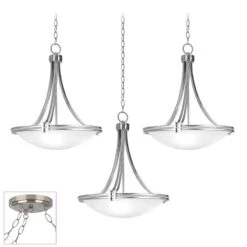Possini Euro Deco Brushed Nickel 3-Light Swag Chandelier
