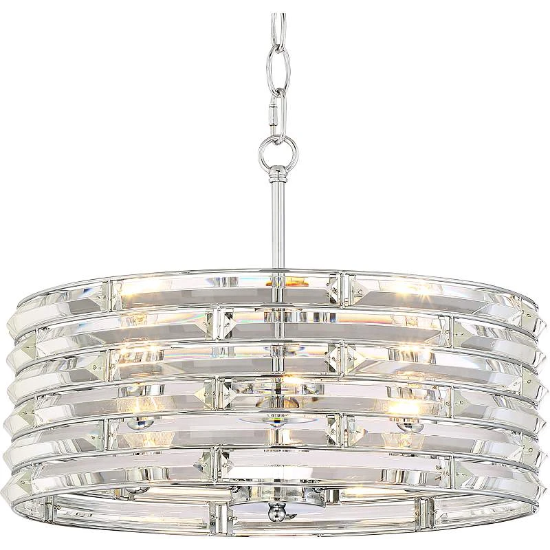 Possini Euro Ebbets 18" Wide Chrome Round Pendant Light - Image 3