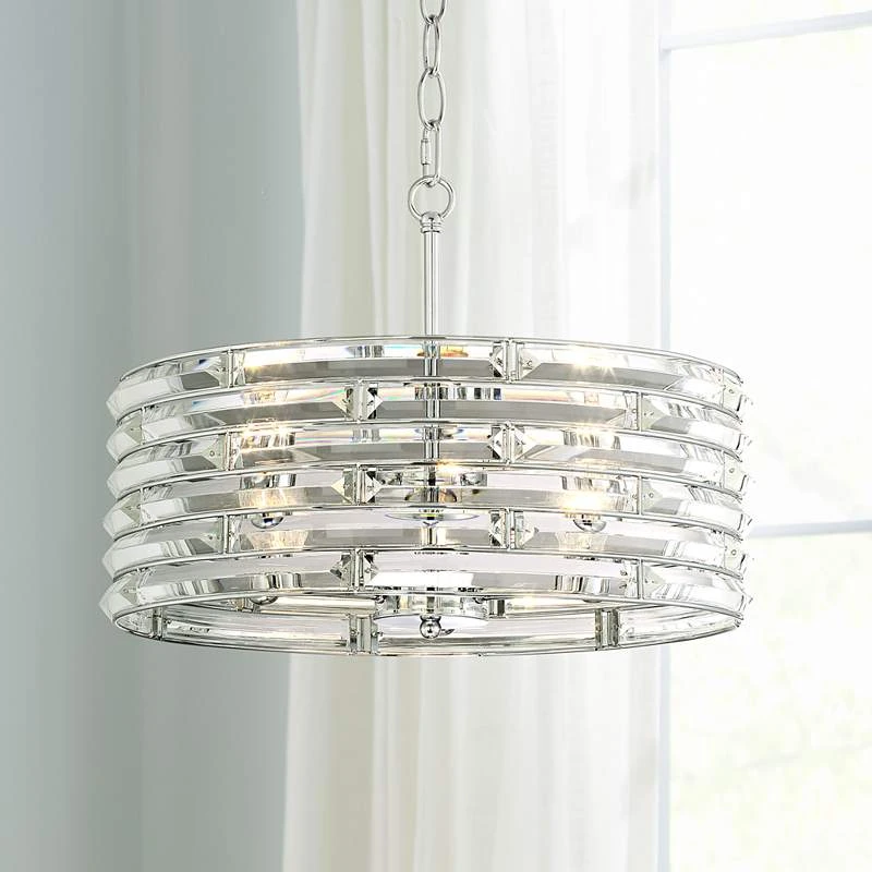 Possini Euro Ebbets 18" Wide Chrome Round Pendant Light - Image 2