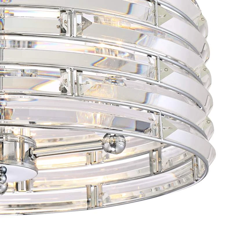 Possini Euro Ebbets 18" Wide Chrome Round Pendant Light - Image 4