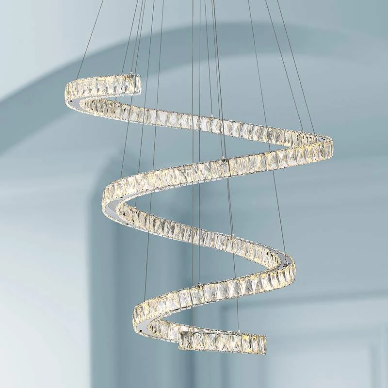 Possini Euro Ellyria 30 3/4" Twirling Crystal Modern LED Pendant Light - Image 2